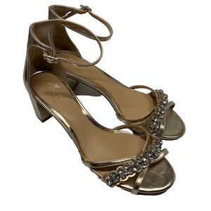 Jewel Badgley Mischka Gold Embellished Heels